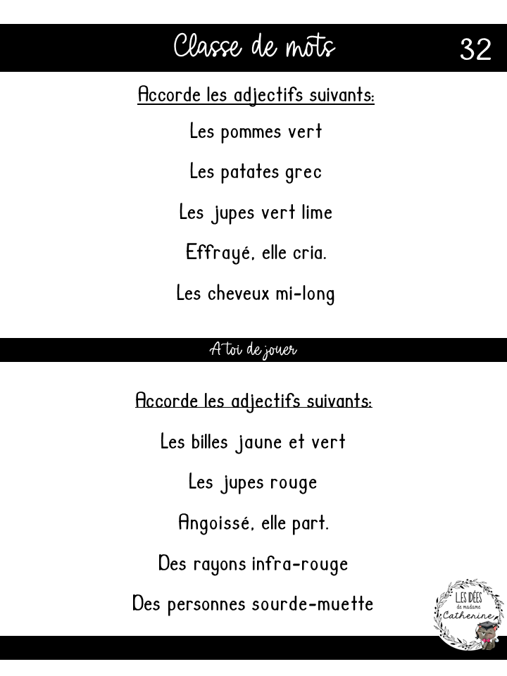 Français - Grammaire - Notes de cours trouées