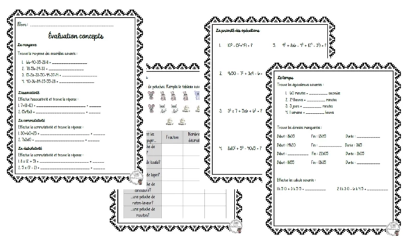 Mathématiques - Évaluation concepts - 3e cycle