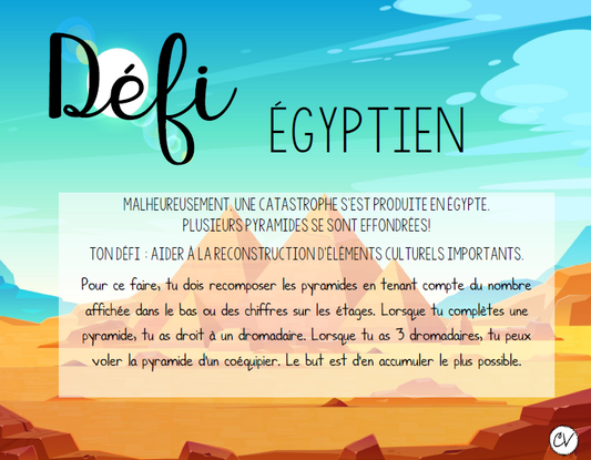 Mathématiques - atelier/jeu - Défi égyptien - décomposition de nombres