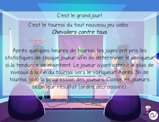 Mathématiques - atelier/jeu - Le tournoi (fractions)