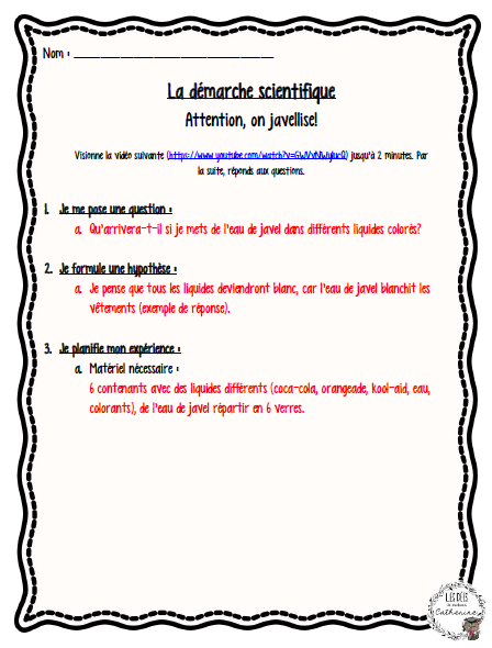 Sciences - Pratiquer la démarche scientifique - 3e cycle