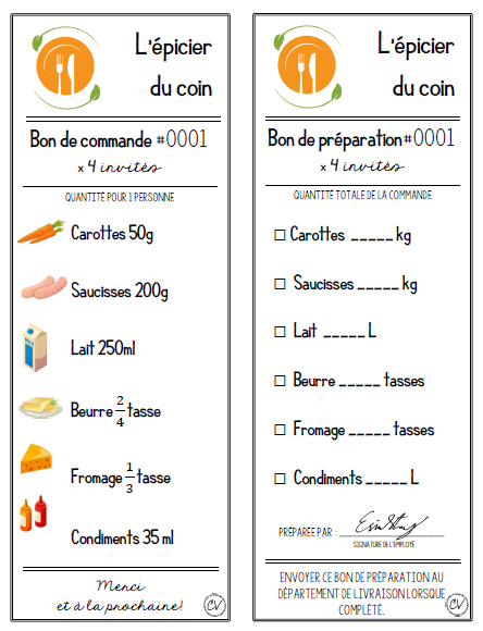 Mathématiques - atelier/jeu - L'épicier du coin (fractions + unité de mesure)
