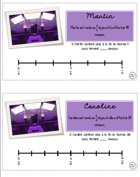 Mathématiques - atelier/jeu - Le tournoi (fractions)