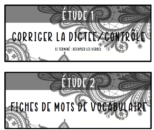 Affichage - Étude/ateliers