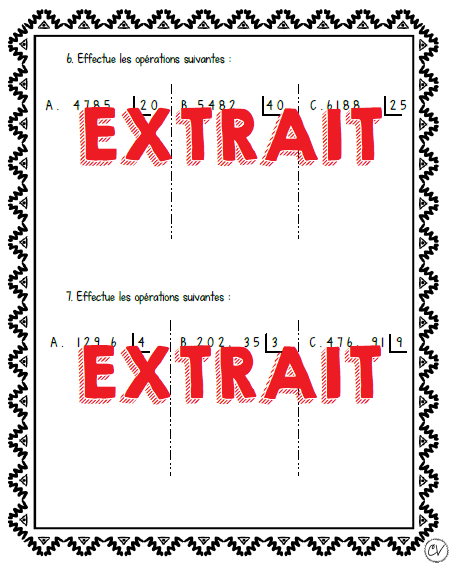Mathématiques - Évaluation concepts math - 3e cycle
