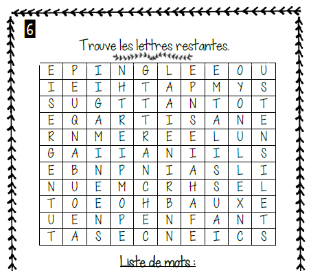 Cahier passe-temps #8 - 3e cycle
