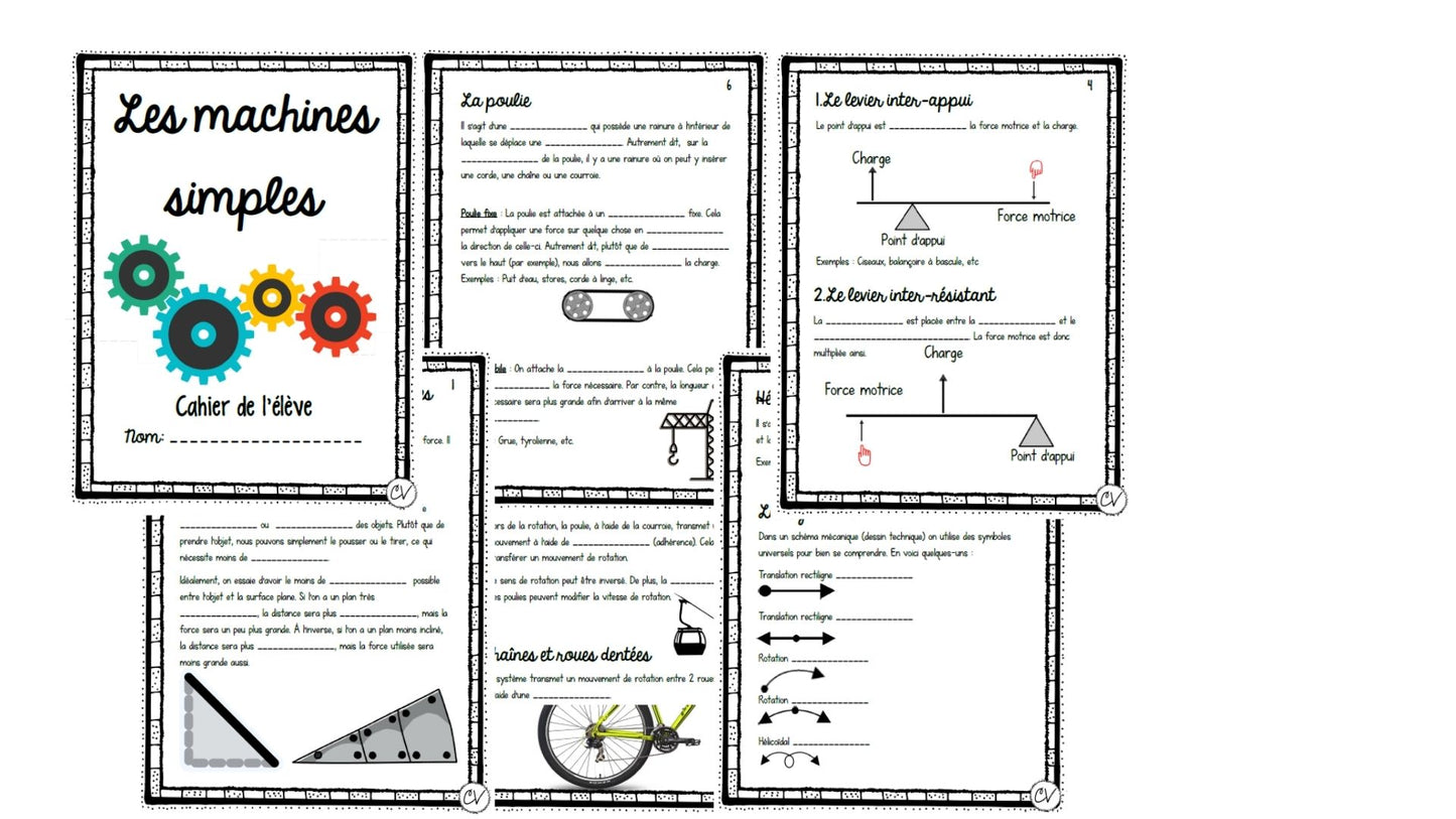 Sciences - machines simples - DOSSIER COMPLET