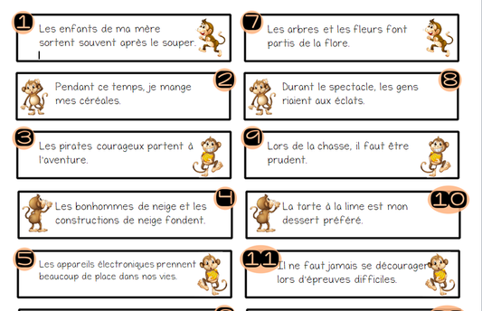 Français - Atelier/jeu - La forêt des sujets