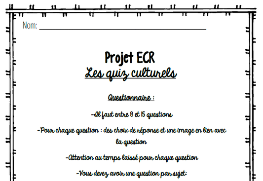 ECR - Quiz culturel - KAHOOT!