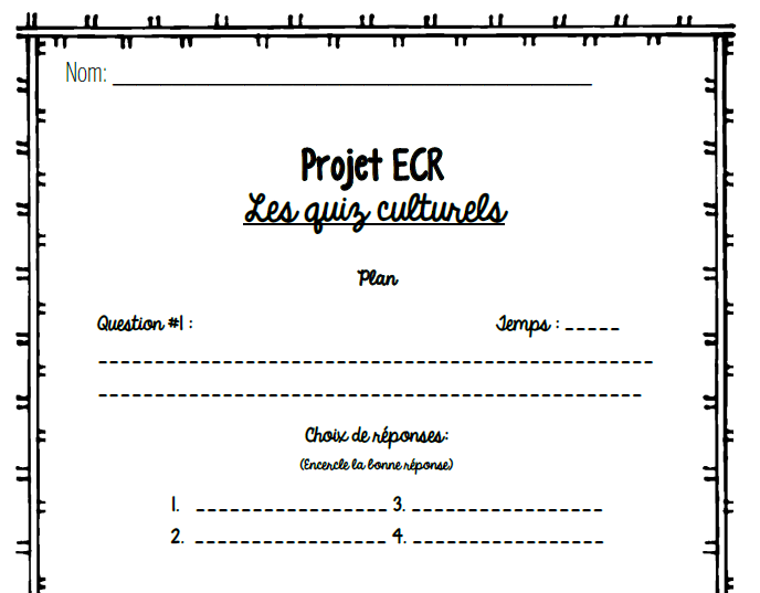 ECR - Quiz culturel - KAHOOT!