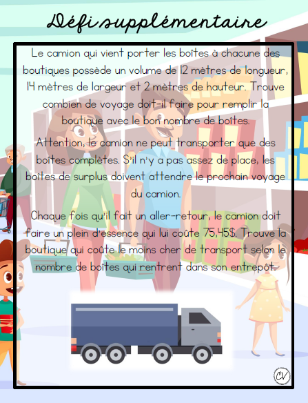 Mathématiques - Atelier/jeu - Supermarché: jeu sur la contenance