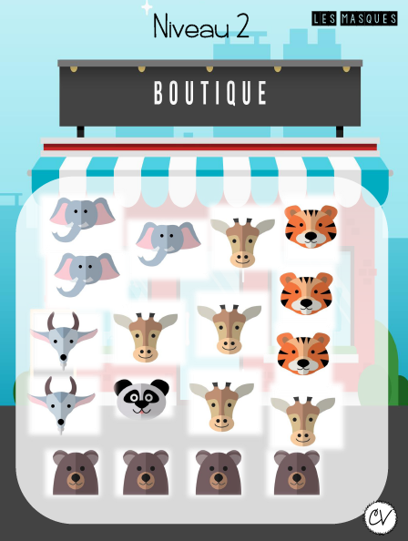 Mathématiques - atelier/jeu - Les combinaisons du zoo
