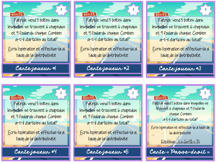 Mathématiques - Atelier/jeu - La route des propriétés d'opérations
