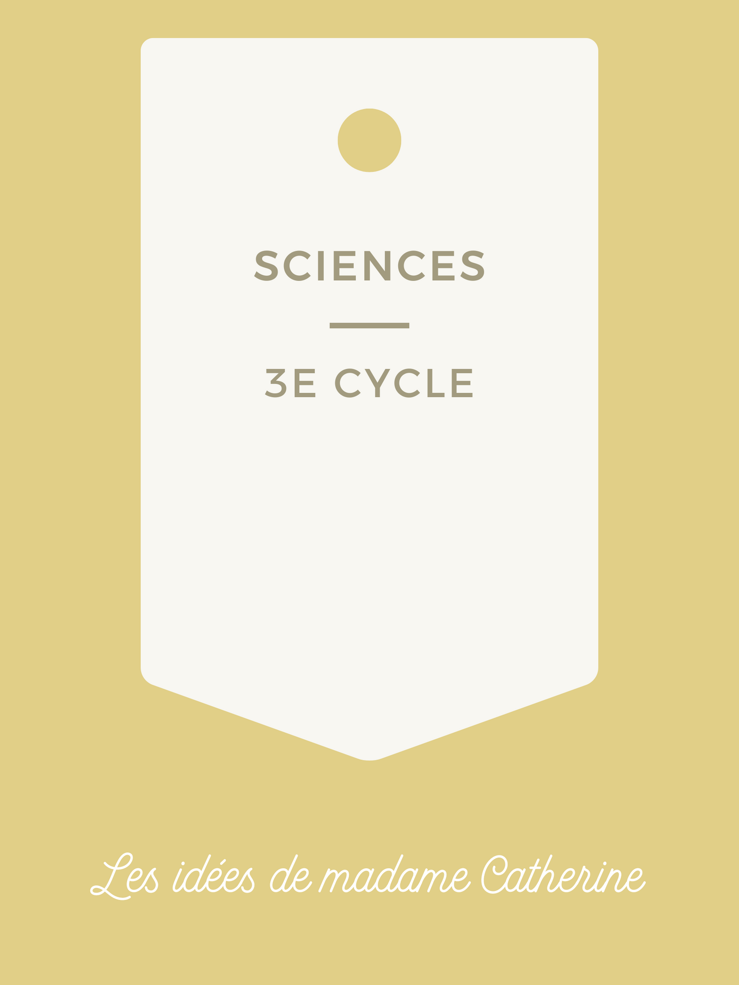 Sciences 3e cycle