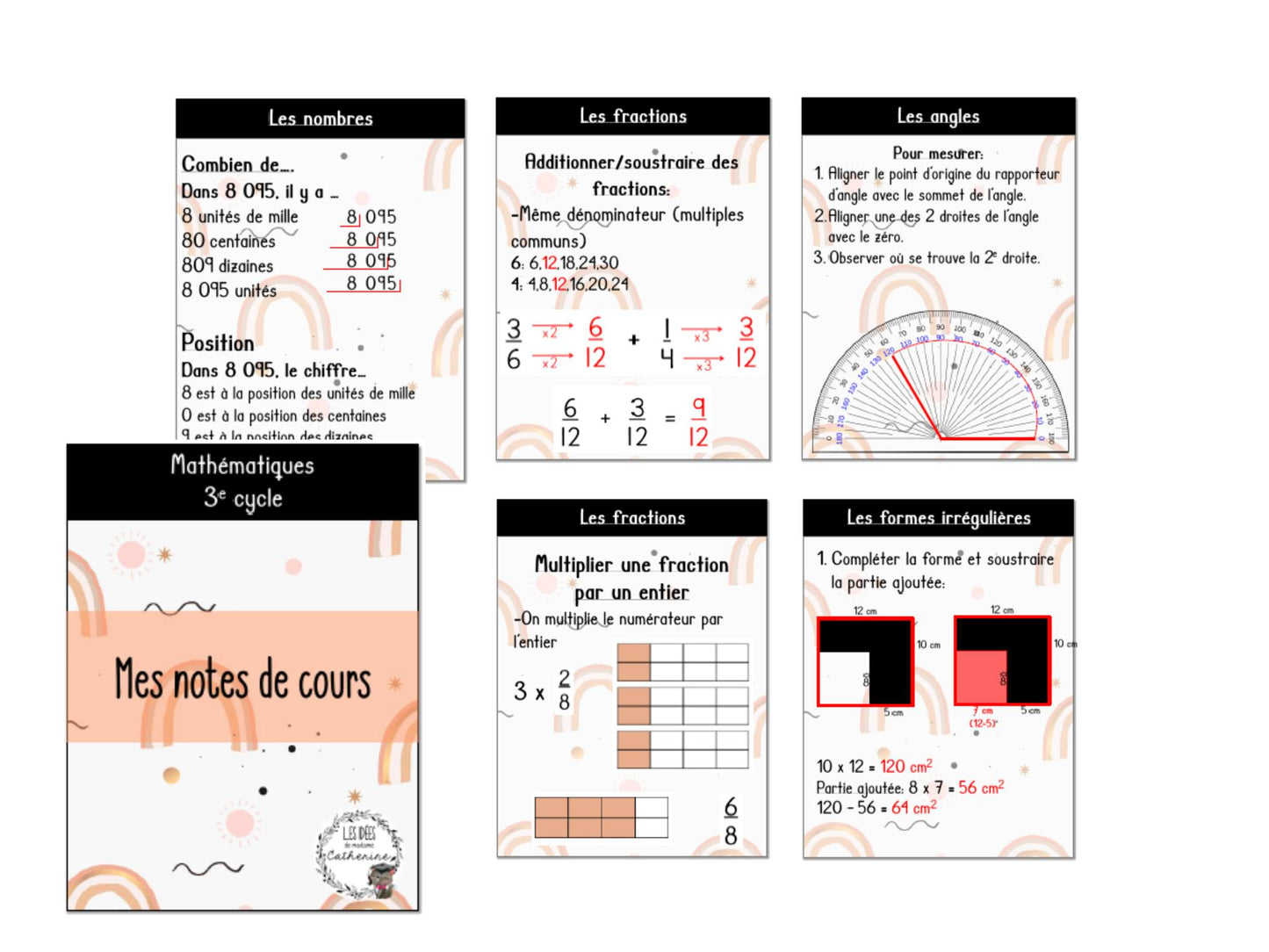 Mathématiques - Notes de cours (lexique) - 3e cycle