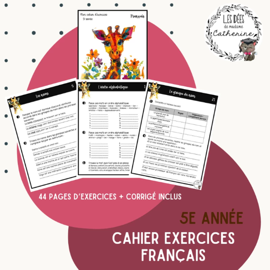 Français - Cahier d'exercices - 5e année
