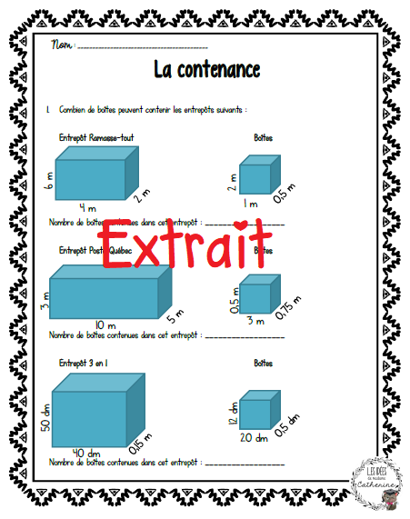 Mathématiques - La contenance