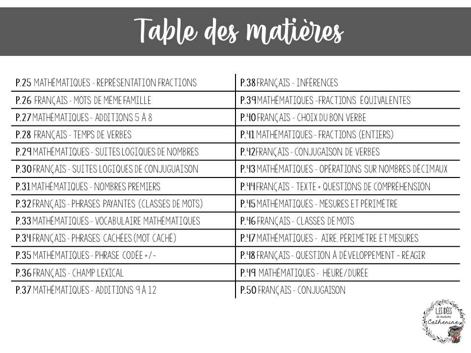 Détente et révision - 2e cycle