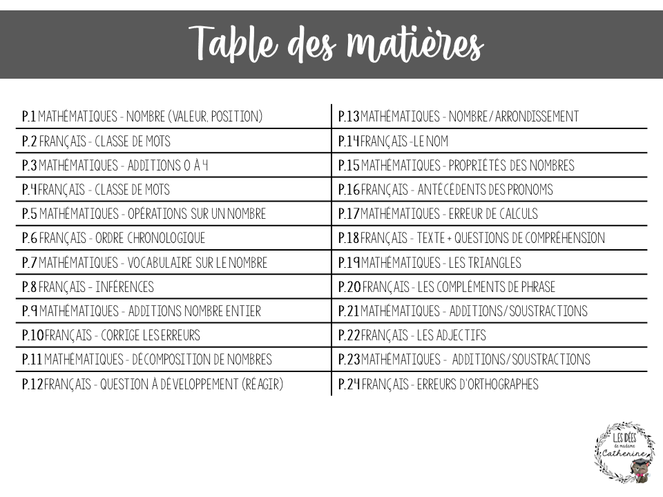 Détente et révision - 2e cycle