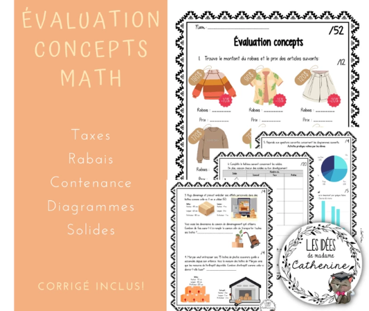 Mathématiques - Évaluation concepts math