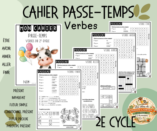 Cahier passe-temps verbes 2e cycle