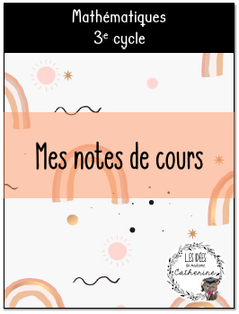 Mathématiques - Notes de cours (lexique) - 3e cycle