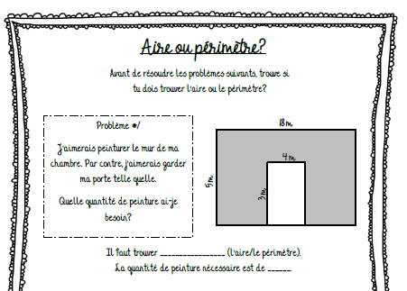 Mathématiques - Aire ou périmètre? (1re version)