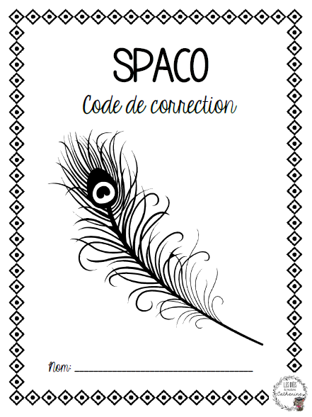 Français - Écriture - Code de corrections SPACO - 3e cycle