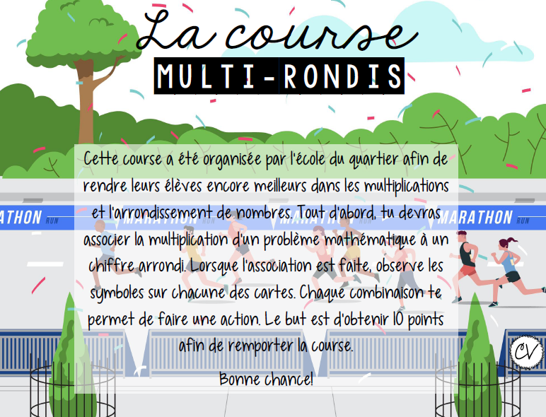 Mathématiques - atelier/jeu - La course multi-rondis