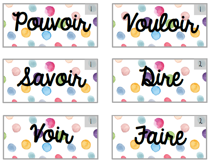 Français - atelier/jeu - Travailler les verbes