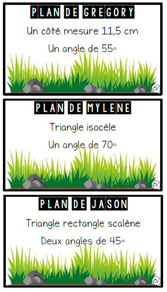 Mathématiques - Atelier/jeu - Terrain moderne (TRIANGLES)