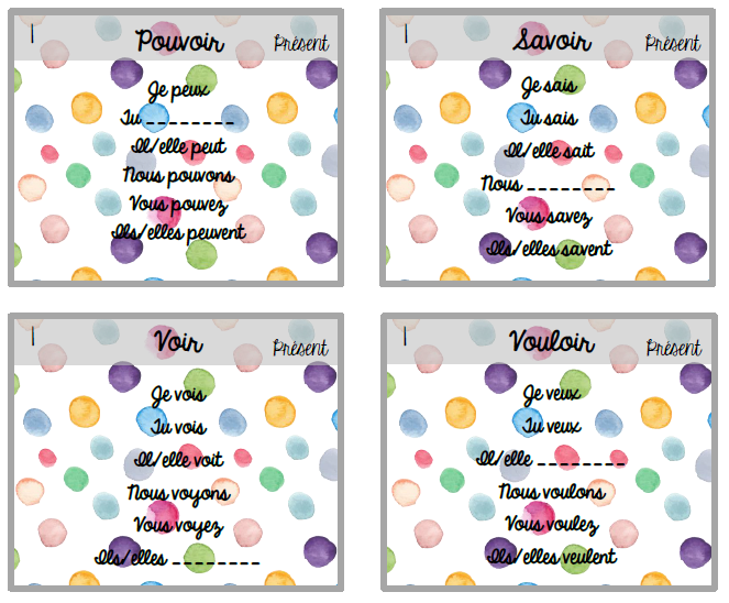 Français - atelier/jeu - Travailler les verbes