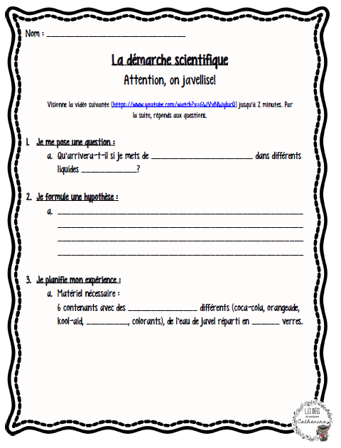 Démarche scientifique - 2e cycle