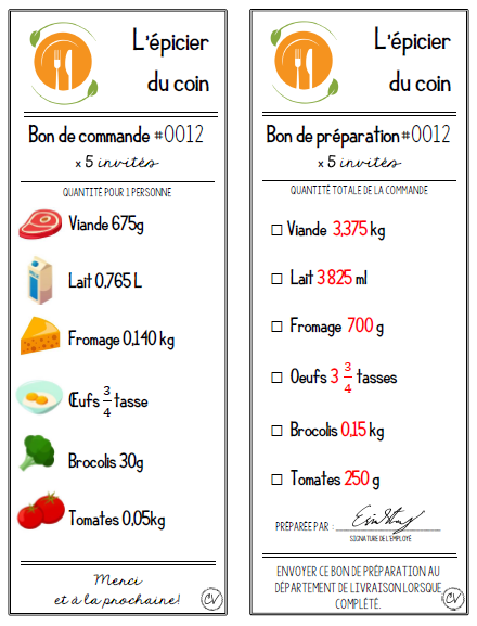 Mathématiques - atelier/jeu - L'épicier du coin (fractions + unité de mesure)