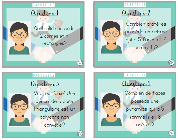Mathématiques - atelier/jeu - Une journée d'embauche (solides, polyèdres, relation d'Euler)
