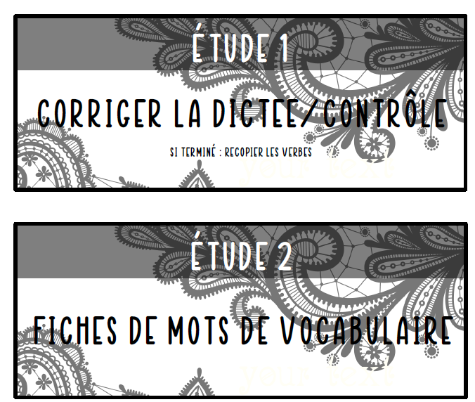 Affichage - Étude/ateliers