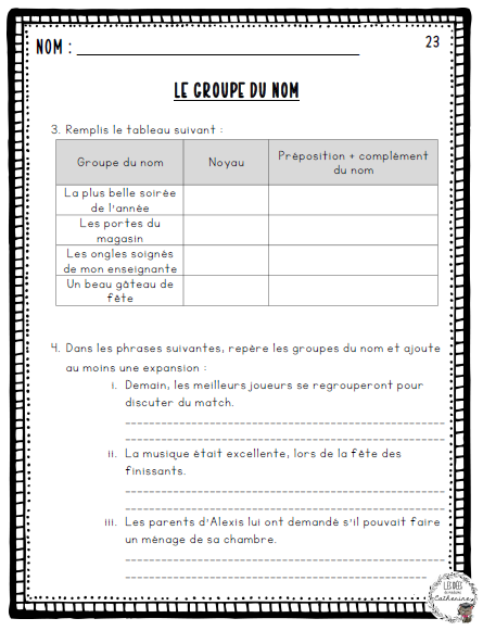 Français - Cahier exercices - 3e cycle