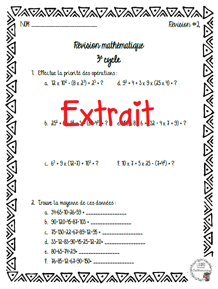 Mathématiques - Cahier de révision 5e