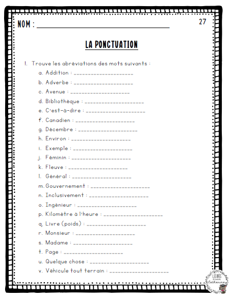 Français - Cahier exercices - 3e cycle