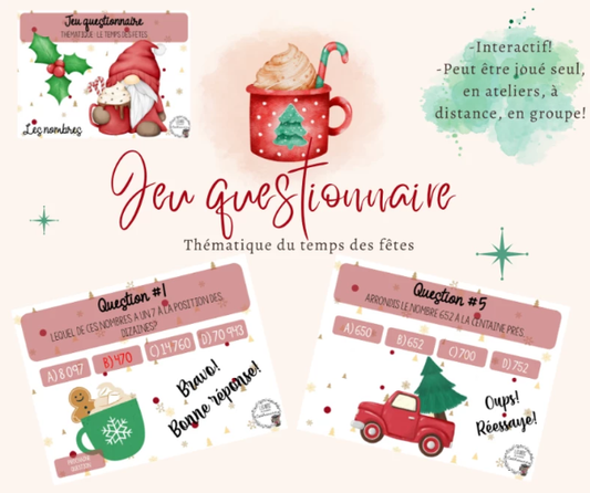 Jeu questionnaire interactif - Le temps des fêtes!