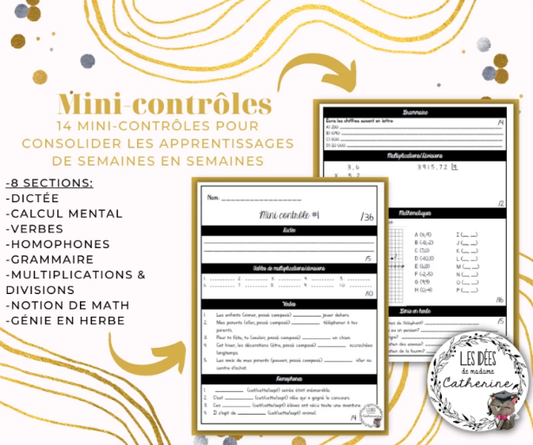Révision - Français et mathématiques - Mini-contrôles (14) - 6e année