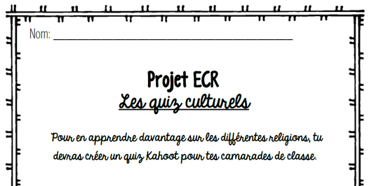 ECR - Quiz culturel - KAHOOT!