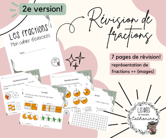 Mathématiques - Cahier d'exercices fractions - 3e cycle - 2e version