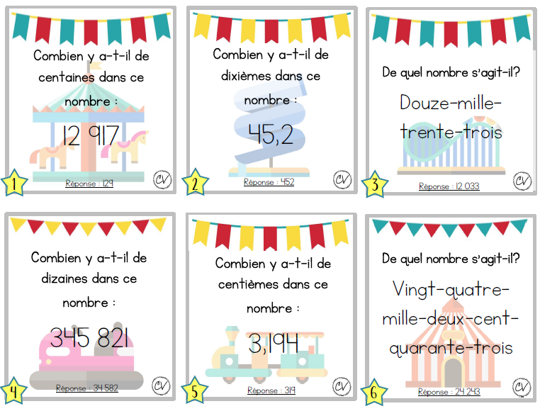 Mathématiques - Atelier/jeu - Révision complète (Parc d'attraction)