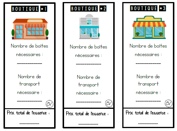 Mathématiques - Atelier/jeu - Supermarché: jeu sur la contenance