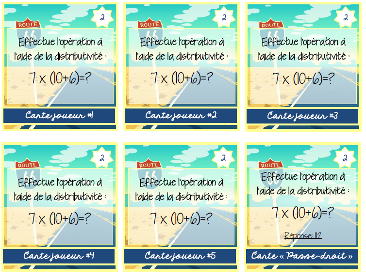 Mathématiques - Atelier/jeu - La route des propriétés d'opérations