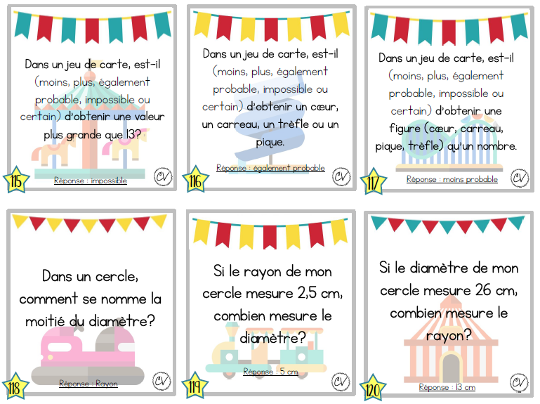 Mathématiques - Atelier/jeu - Révision complète (Parc d'attraction)