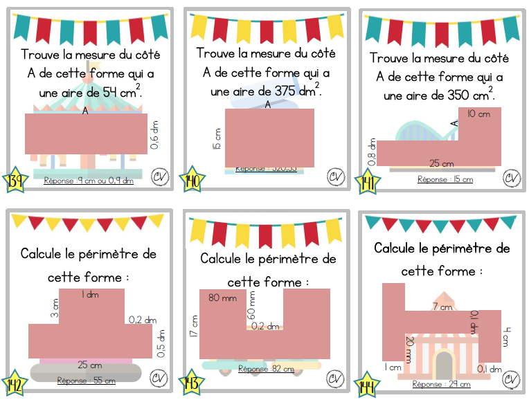 Mathématiques - Atelier/jeu - Révision complète (Parc d'attraction)
